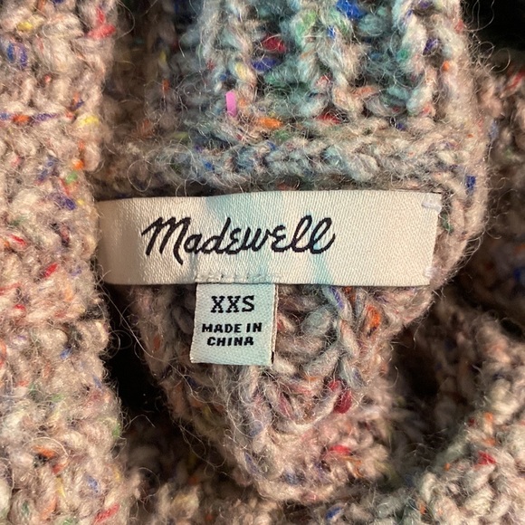 Madewell Colorfleck Ribbed Silk Blend Knitted Turtleneck Sweater - XXS - Picture 11 of 15